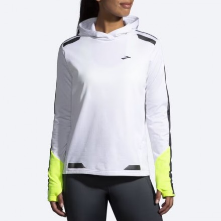 BROOKS Run Visible Thermal Hoodie White/Asphalt/Nightlife