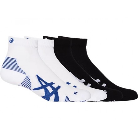 ASICS 2PPK CUSHION RUN QUARTER SOCK BLACK/WHITE
