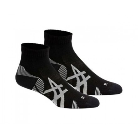 ASICS 2PPK CUSHION RUN QUARTER SOCK BLACK/BLACK