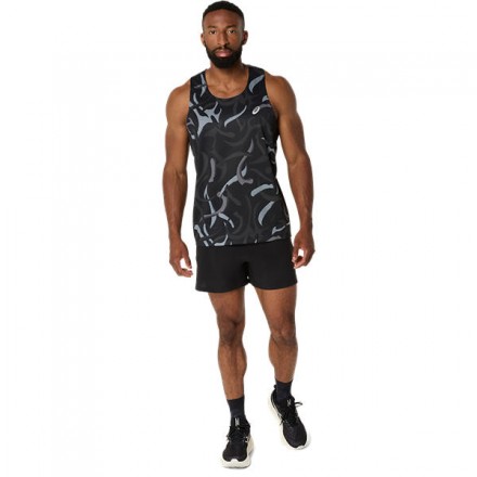 ASICS ROAD ALL OVER PRINT SINGLET-Performance Black