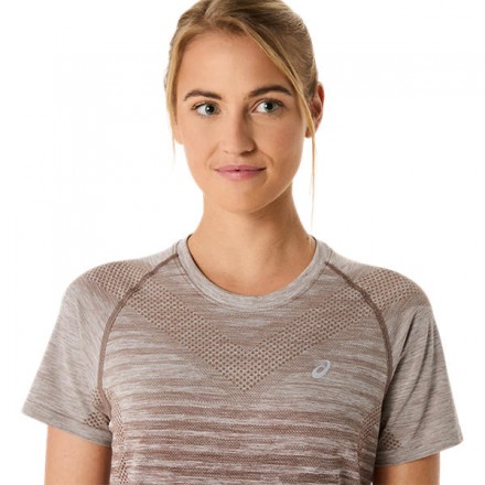 ASICS SEAMLESS SS TOP-Taupe Grey/Coffee