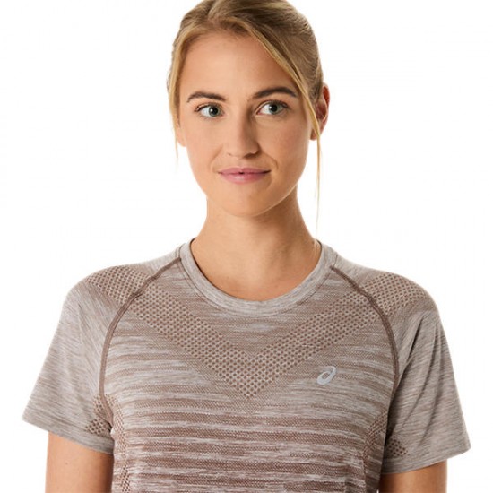 ASICS SEAMLESS SS TOP-Taupe Grey/Coffee