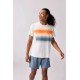 BROOKS ATMOSPHERE SHORT SLEEVE 3-WHITE/SHADOW STRIPE