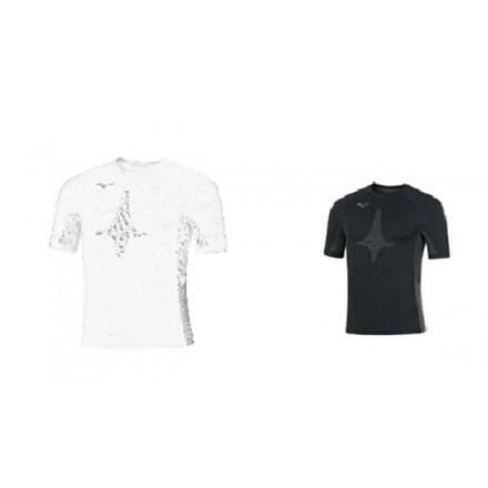 MIZUNO TEAM SHORT SLEEVE UNDERWEARBLACKWHITE