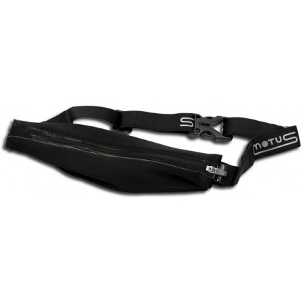 MOTUS Cintura elastica con tasca e cerniera idrorepellenti. BLACK