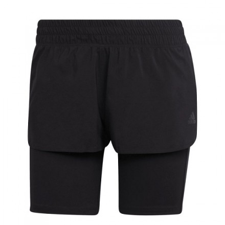  adidas Women\'s Run Icons Two-in-One Running Shorts - black/black