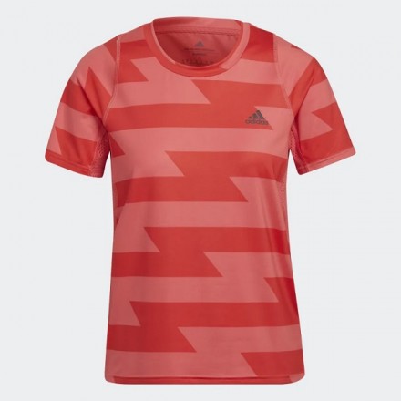 adidas T-shirt Fast Allover Print Semi Turbo / Bright Red