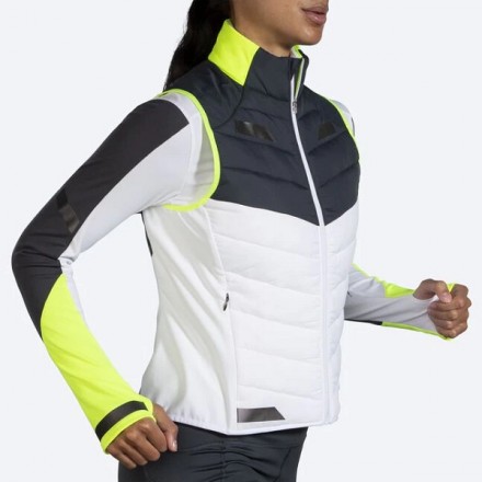 BROOKS Run Visible Insulated Vest White/Asphalt/Nightlife