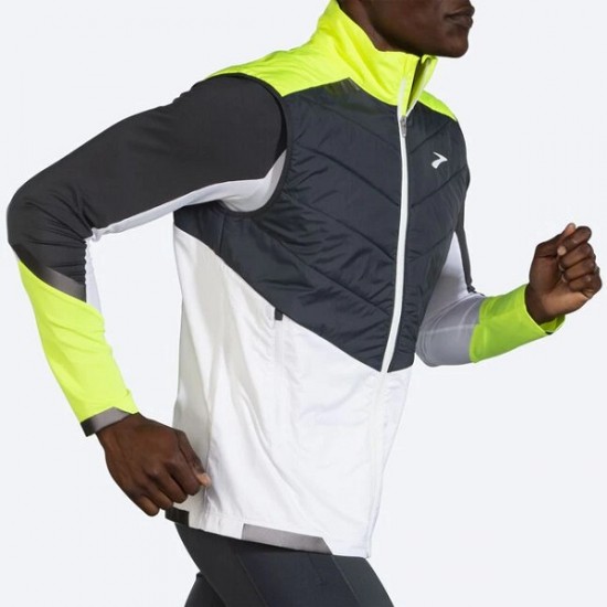 BROOKS Run Visible Insulated Vest White Asphalt Nightlife