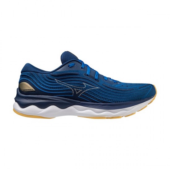 MIZUNO WAVE SKYRISE 4 French Blue/Vaporous Gray/Gold