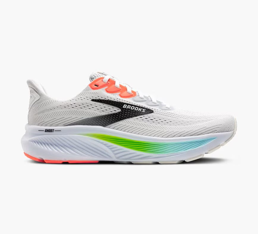 BROOKS Ghost 17 - White/Pink Clay/Gecko