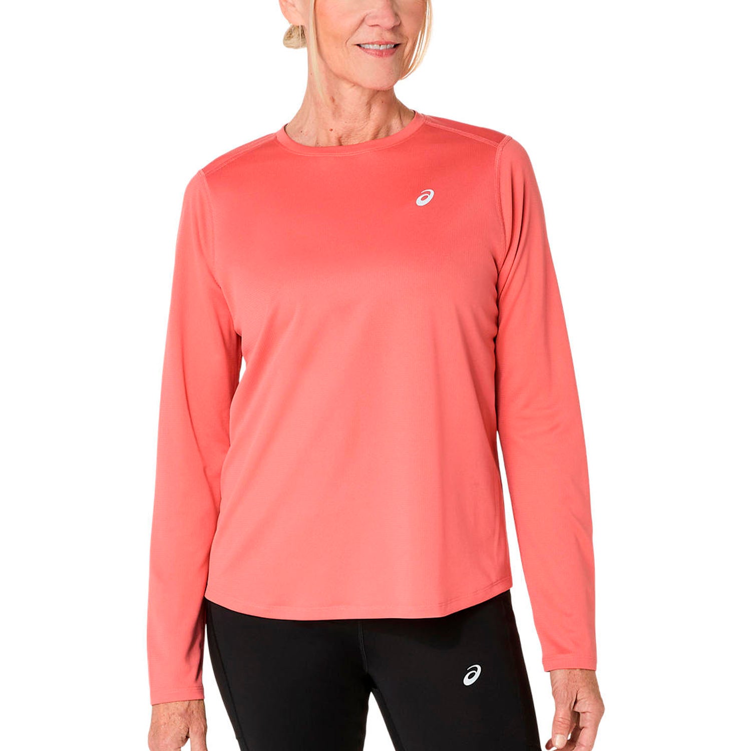 ASICS CORE LS TOP-
BLACK/
/Dark Pink Clay