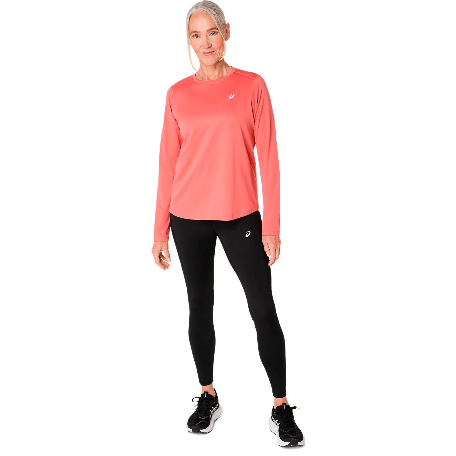 ASICS CORE LS TOP-
BLACK/
/Dark Pink Clay