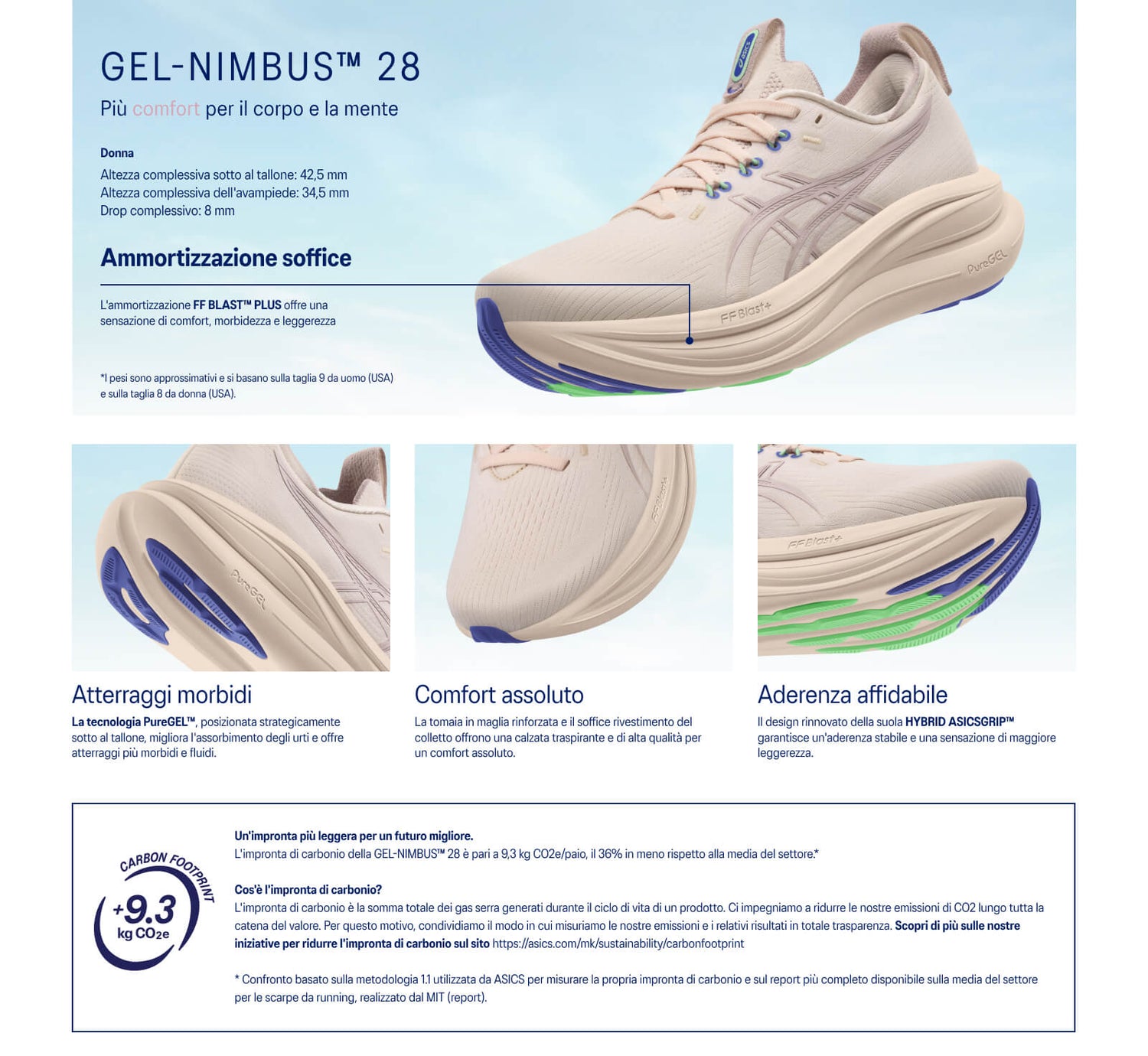 ASICS GEL NIMBUS 28 donna-
002 Black/Feather Grey