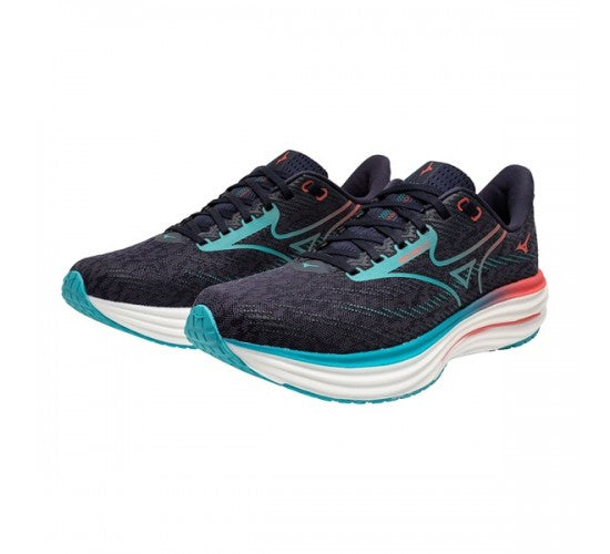 MIZUNO WAVE RIDER 29-
Odyssey Gray/Capri Breeze/Calypso Coral