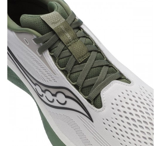 SAUCONY RIDE 18-
WHITE/OLIVINE
