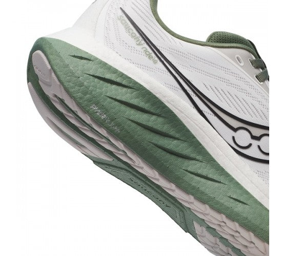 SAUCONY RIDE 18-
WHITE/OLIVINE