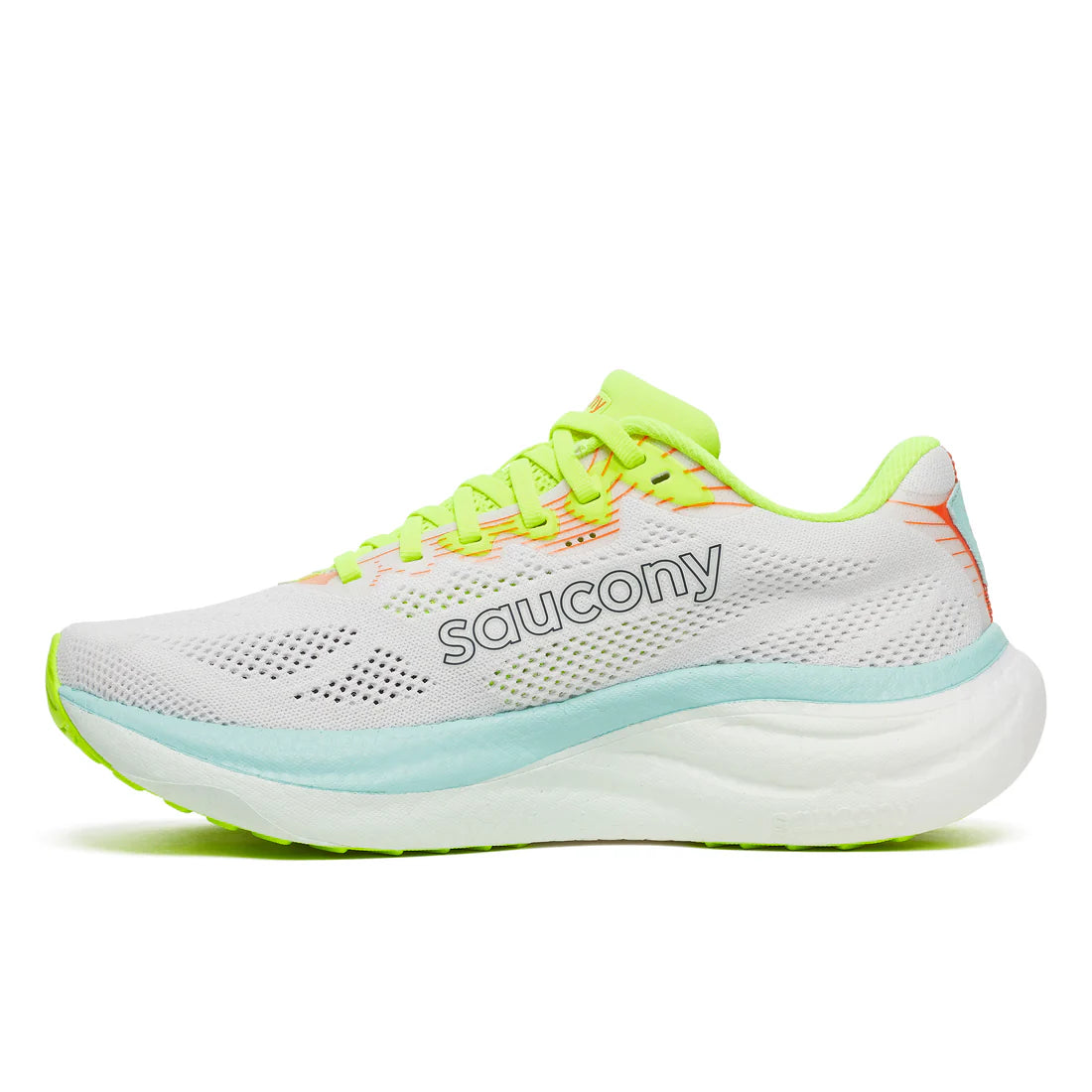 SAUCONY RIDE 19 Women's-
131 WHITE/SPLASH//
126 FIRE/ORCHID