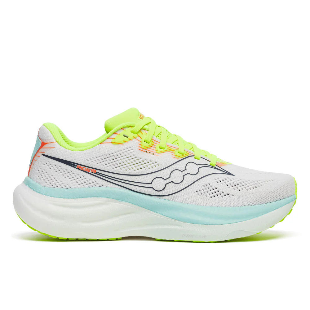 SAUCONY RIDE 19 Women's-
131 WHITE/SPLASH//
126 FIRE/ORCHID