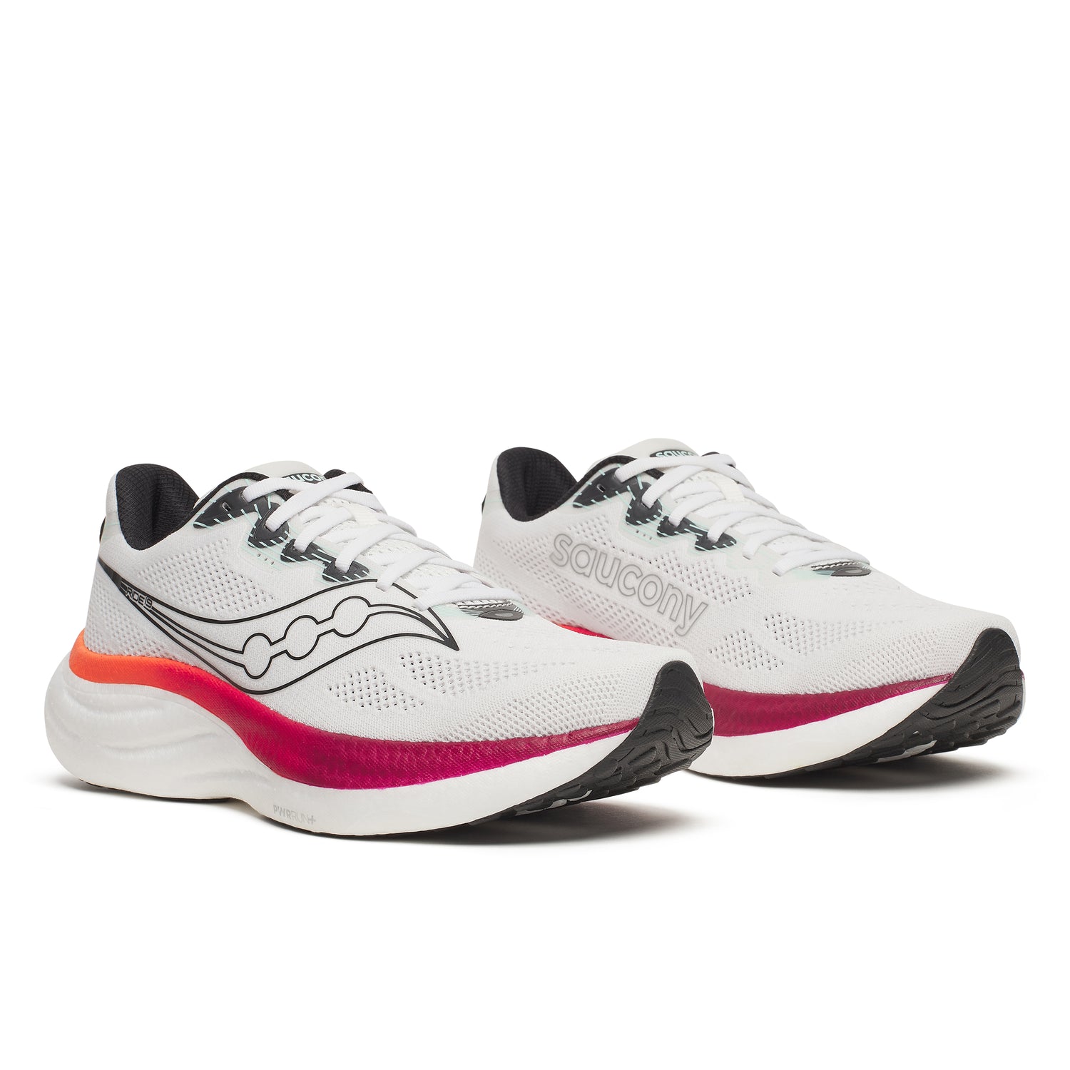 SAUCONY RIDE 19  Men's-
145 BLACK/PEWTER/
172 WHITE/CRIMSON