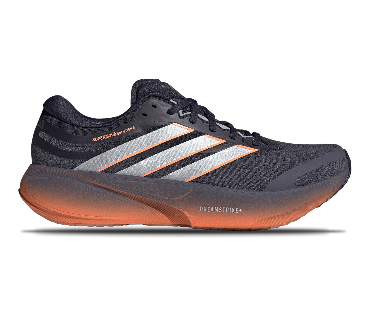 Adidas SUPERNOVA SOLUTION 3-
Aurora Onix / Silver Metallic / Lucid Orange
